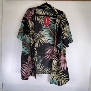 Tropical Palm Print Women's Cardigan NWT Beach Cover UP XL